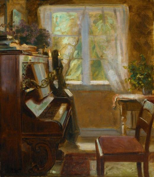Interior With Wegmann's Piano by Bertha Wegmann Oil Painting Reproductions