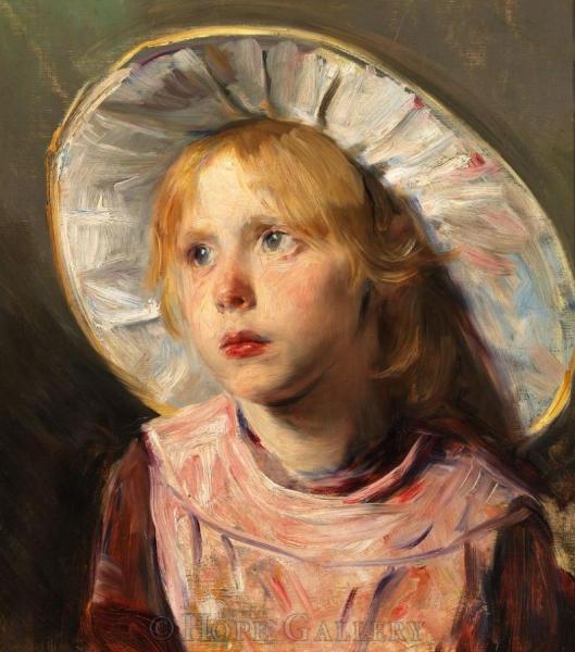 Portrait Of A Young Girl by Bertha Wegmann