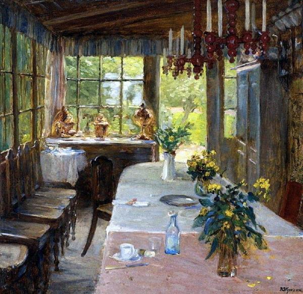 Swedish Boarding House by Bertha Wegmann Oil Painting Reproductions