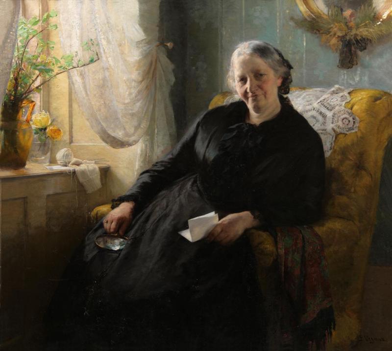 Portrait Of Cecilie Trier, Née Melchior, 1885 by Bertha Wegmann