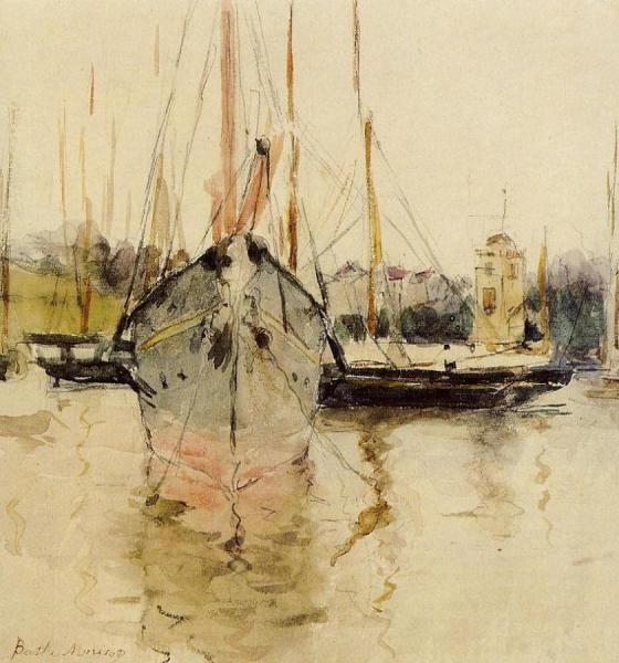 Boats -  Entry To The Medina In The Isle Of Wight by Berthe Morisot