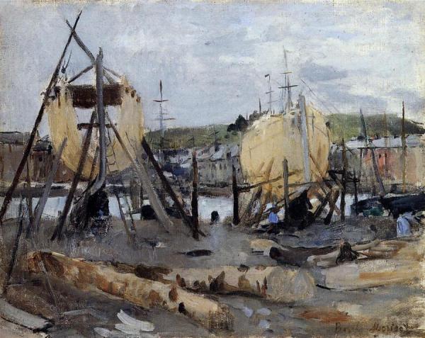 Boats Under Construction by Berthe Morisot