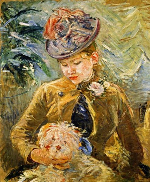 Girl With A Dog by Berthe Morisot