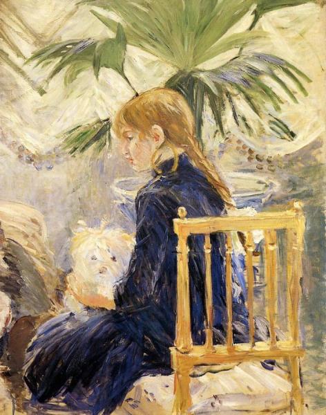 Girl With Dog by Berthe Morisot