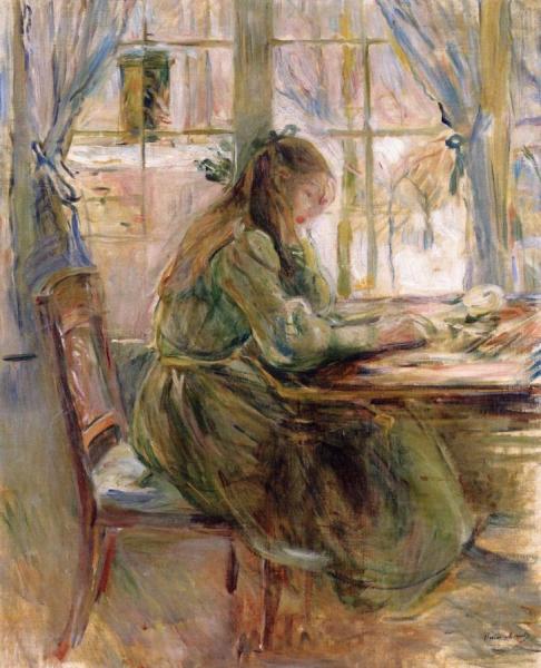 Girl Writing by Berthe Morisot