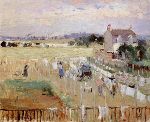 Hanging The Laundry Out To Dry by Berthe Morisot