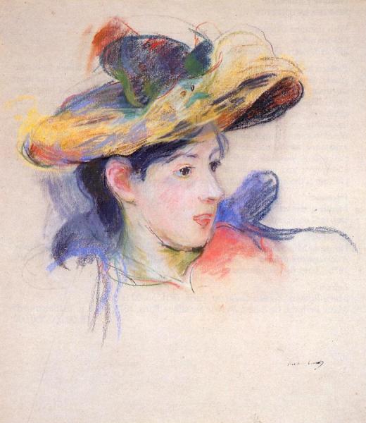 Jeanne Pontillon Wearing A Hat by Berthe Morisot