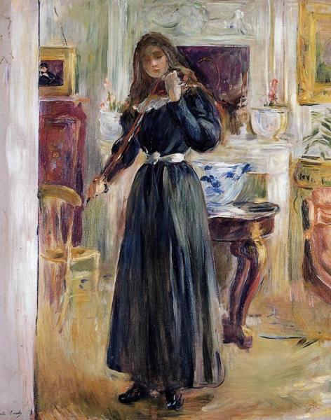 Julie Playing A Violin by Berthe Morisot