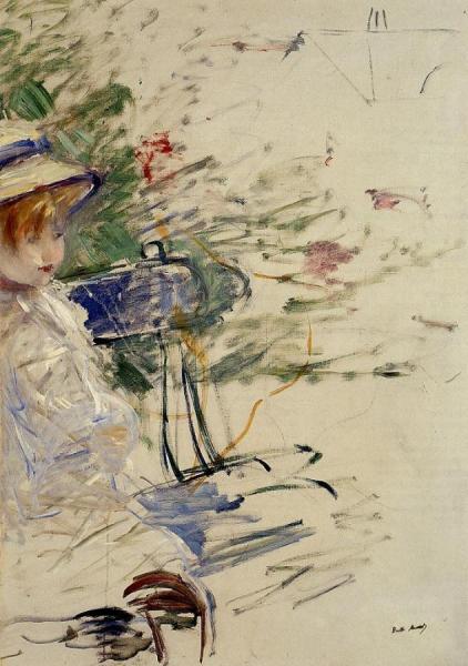 Little Girl In A Garden by Berthe Morisot
