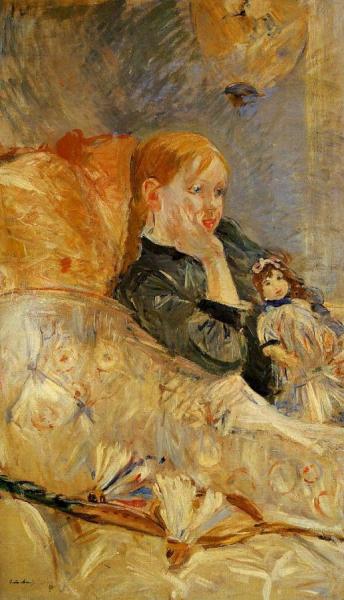 Little Girl With A Doll by Berthe Morisot Oil Painting Reproductions