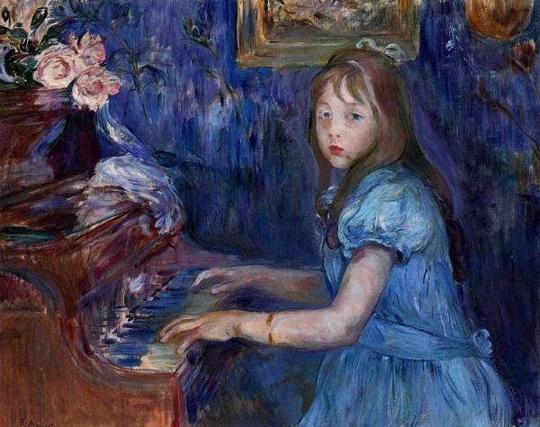Lucie Leon At The Piano by Berthe Morisot