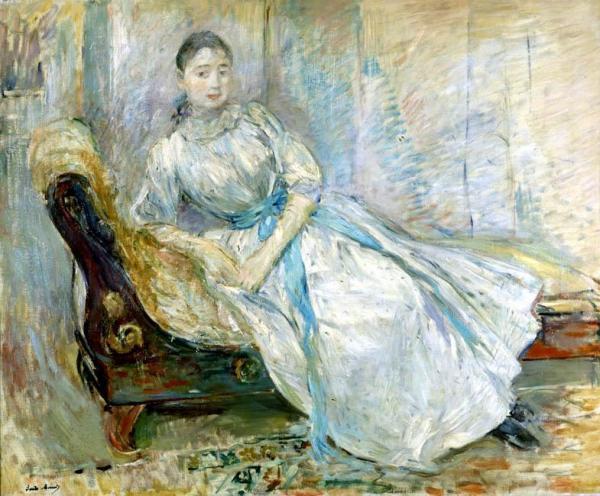 Madame Albine Sermicola In The Studio by Berthe Morisot