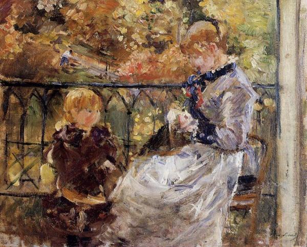 On The Balcony Of Eugene Manet's Room At Bougival by Berthe Morisot