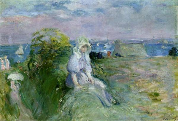 On The Cliff At Portrieux by Berthe Morisot