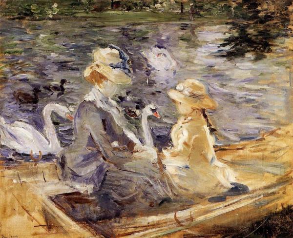 On The Lake In The Bois De Boulogne by Berthe Morisot