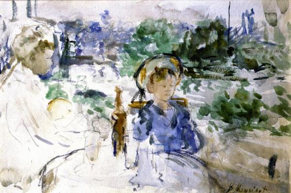 Picnic In The Courtyard by Berthe Morisot