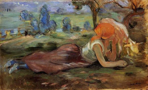Shepherdess Laying Down by Berthe Morisot