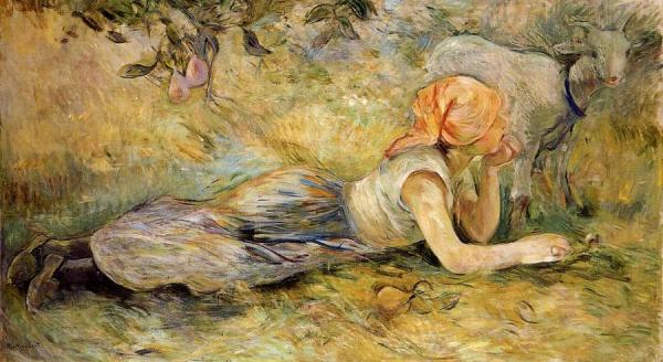 Shepherdess Laying Down by Berthe Morisot