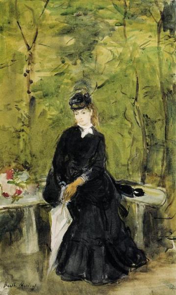 The Artist's Sister Edma Seated In A Park by Berthe Morisot