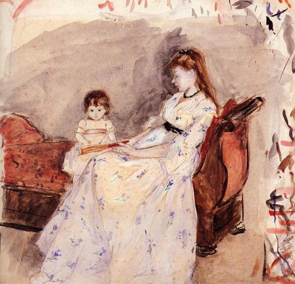 The Artist's Sister Edma With Her Daughter Jeanne by Berthe Morisot