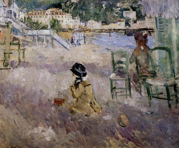 The Beach At Nice by Berthe Morisot