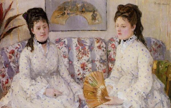 Two Sisters On A Couch by Berthe Morisot