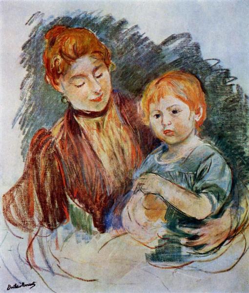 Woman And Child by Berthe Morisot