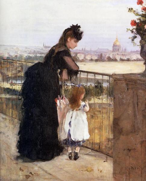 Woman And Child On A Balcony by Berthe Morisot