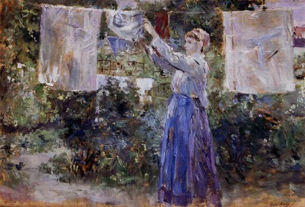 Woman Hanging Out The Wash by Berthe Morisot