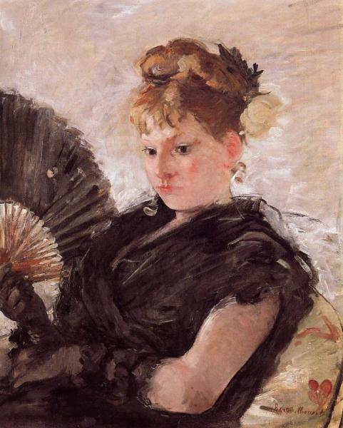 Woman With A Fan by Berthe Morisot