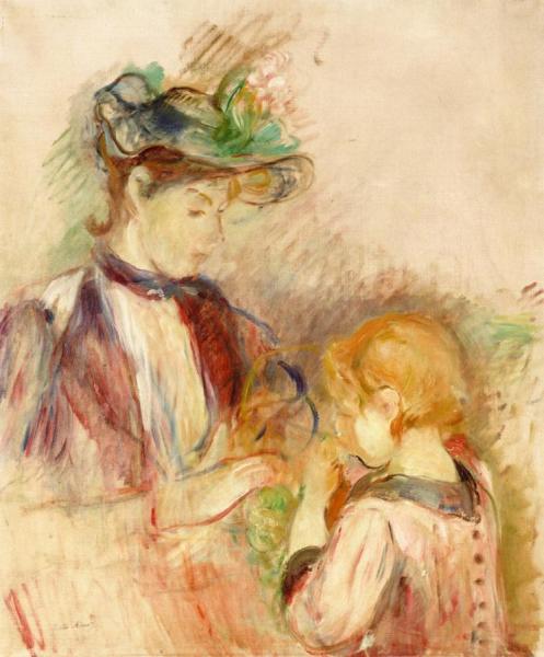 Young Woman And Child, Avenue Du Bois by Berthe Morisot