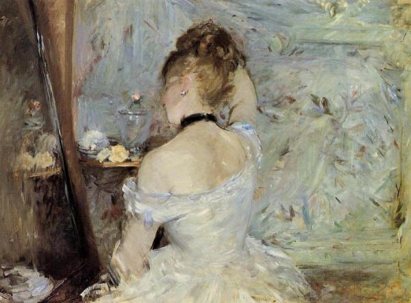Young Woman At The Mirror by Berthe Morisot