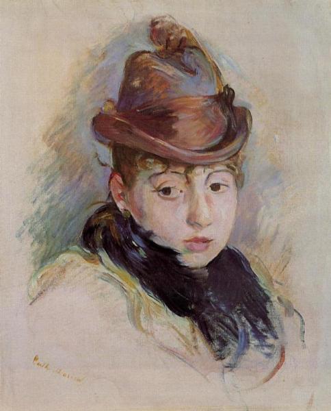 Young Woman In A Hat (henriette Patte) by Berthe Morisot