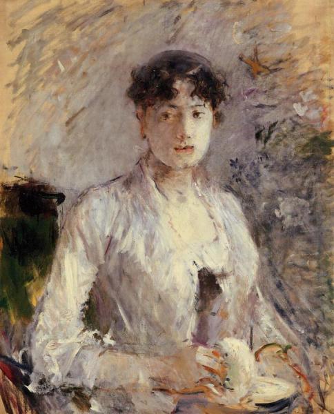 Young Woman In Mauve by Berthe Morisot