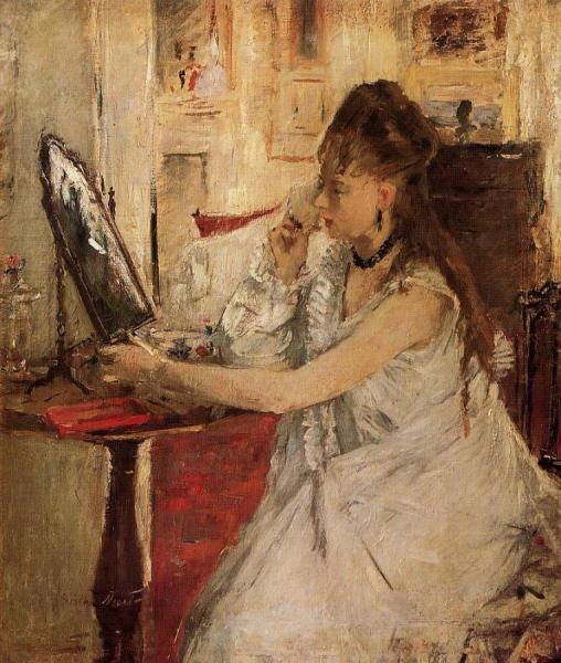 Young Woman Powdering Her Face by Berthe Morisot Oil Painting Reproductions