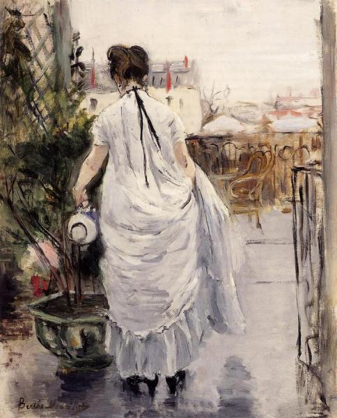 Young Woman Watering A Shrub by Berthe Morisot