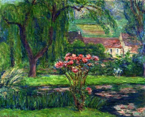 Giverny: Rose Bush And Lilies by Blanche Hoschedé-monet