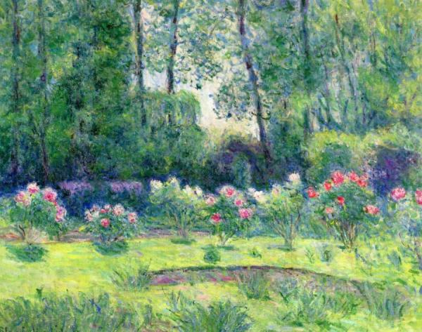 Monet's Rose Garden At Giverny by Blanche Hoschedé-monet