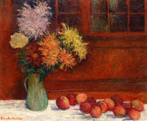 Still Life With Asters, Pitcher And Apples by Blanche Hoschedé-monet