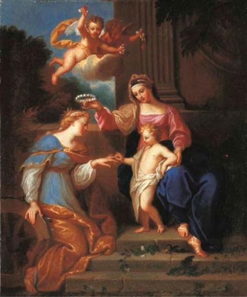 Bon Boullogne Mystic Marriage Of Ste Catherine