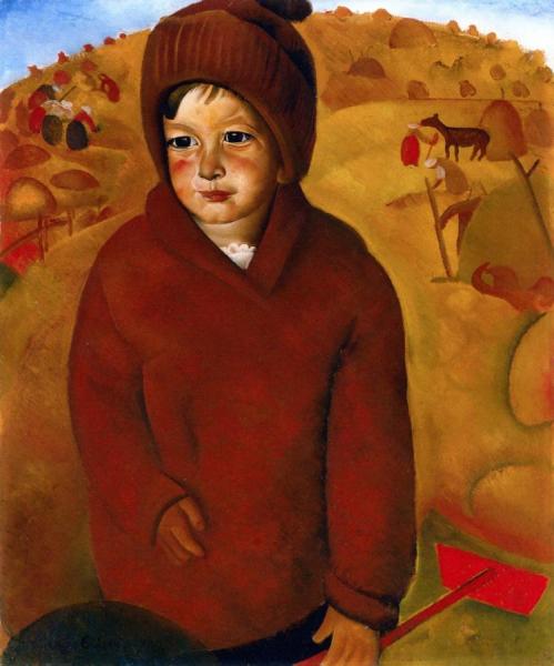 Boy At Harvest Time by Boris Grigoriev