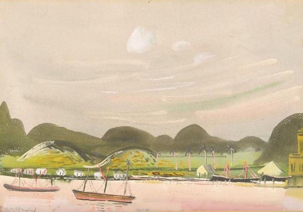 Coastal View With Mountains, South America by Boris Grigoriev