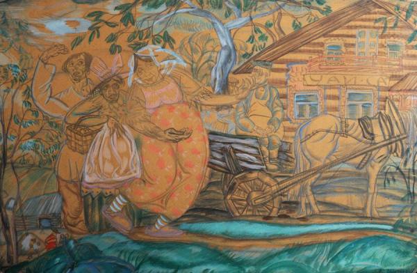 In The Village by Boris Grigoriev