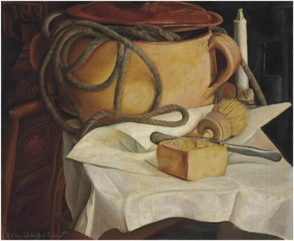 Still-life With Candle And Pot by Boris Grigoriev