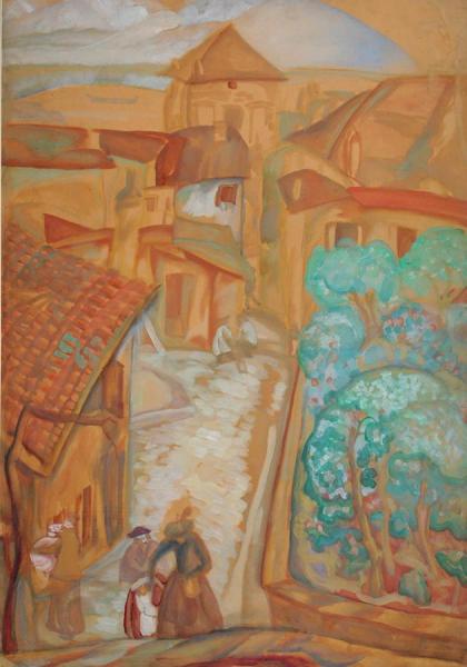 Street Scene In Switzerland by Boris Grigoriev