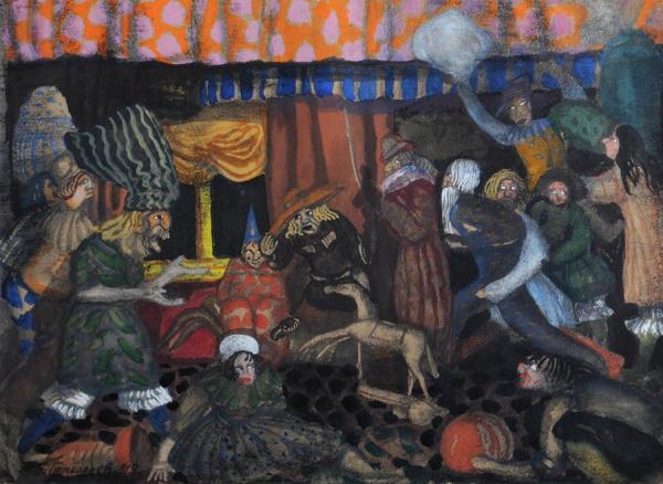 The Masquerade by Boris Grigoriev Oil Painting Reproductions