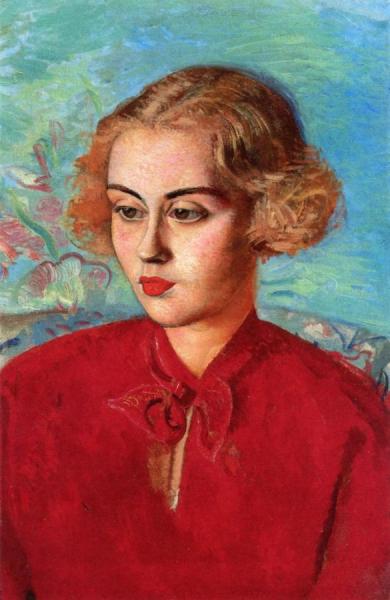 Woman In Red by Boris Grigoriev