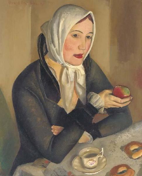 Woman With Apple by Boris Grigoriev