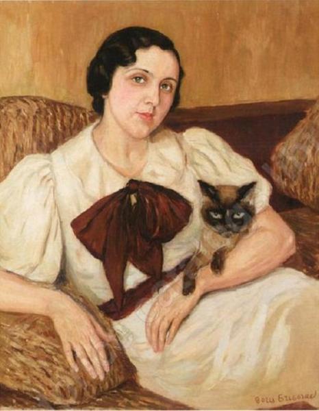Woman With Cat by Boris Grigoriev