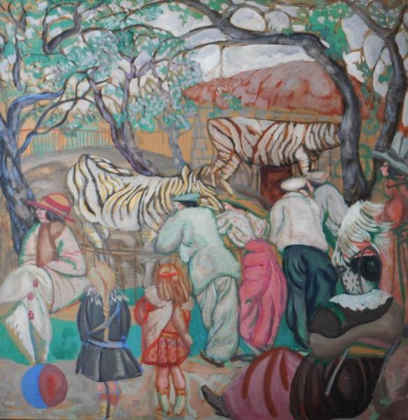 Zebras In The Zoo by Boris Grigoriev